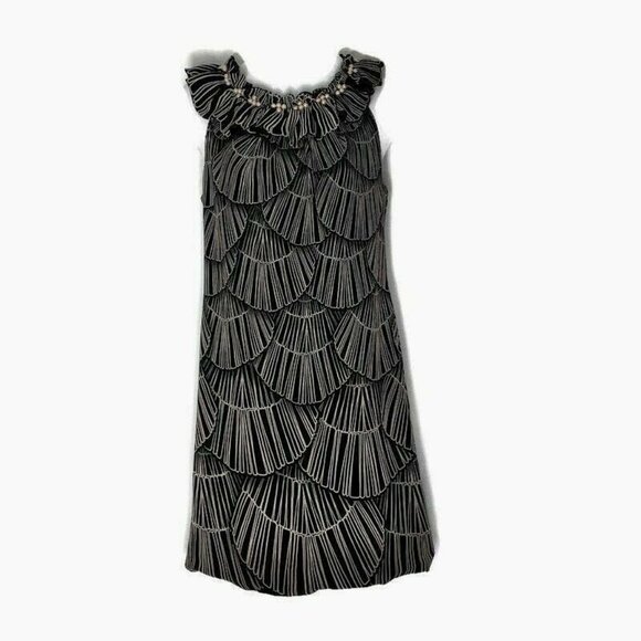 Donna Ricco New York Silk Shift Dress Womens Size 4  Beaded Neck - Picture 1 of 10